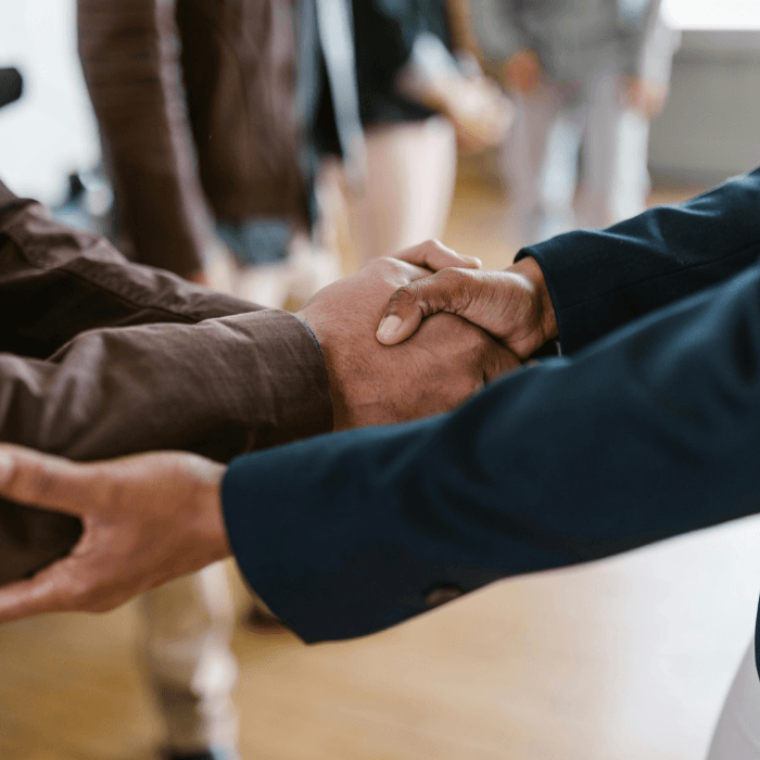 Handshake sealing a government funding partnership